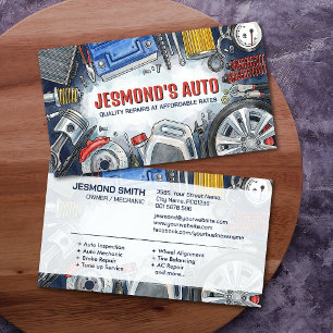 Tarjeta De Visita Reparación de Vehículos Automotores - Mecánico