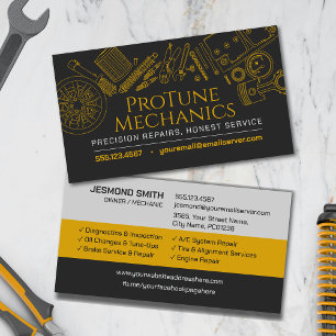 Tarjeta De Visita Reparación de Vehículos Automotores - Mecánico de