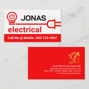 Tarjeta De Visita Reparación del circuito del enchufe de la bombilla