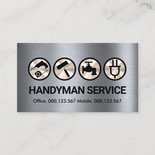 Tarjeta De Visita Reparación del hogar de las herramientas de mano d (Anverso)