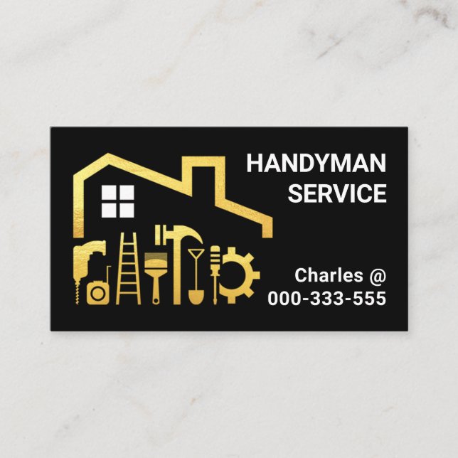 Tarjeta De Visita Reparación del hogar de las herramientas de mano d (Anverso)