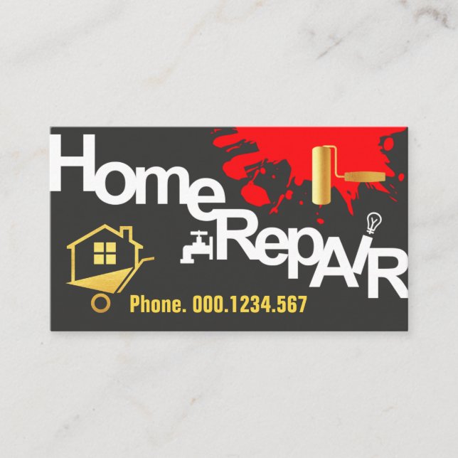Tarjeta De Visita Reparación del hogar de señalización Handyman (Anverso)