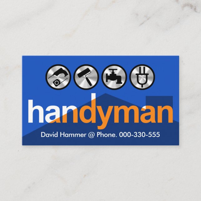 Tarjeta De Visita Reparación del hogar Handyman Rooftop (Anverso)