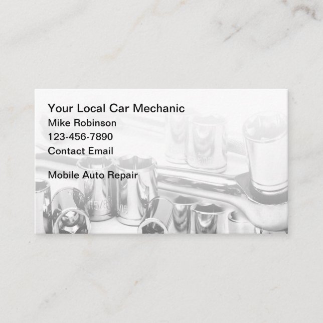 Tarjeta De Visita Reparación mecánica del automóvil (Anverso)