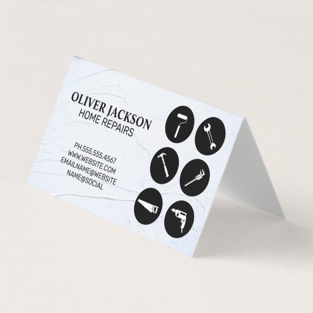 Tarjeta De Visita Reparación residencial | Herramientas | Handyman (Anverso)