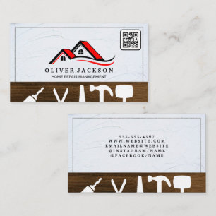 Tarjeta De Visita Reparación residencial   Realtor   Código QR de te