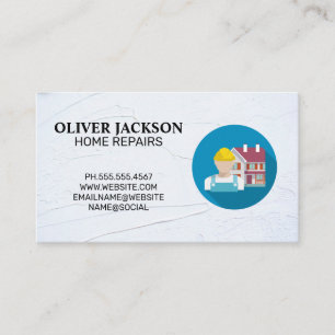 Tarjeta De Visita Reparación residencial   Trabajador de la construc