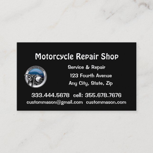 Tarjeta De Visita Reparación y servicio de motocicletas (Anverso)