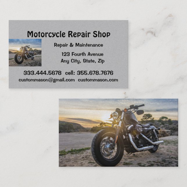 Tarjeta De Visita Reparación y servicio de motocicletas (Anverso / Reverso)