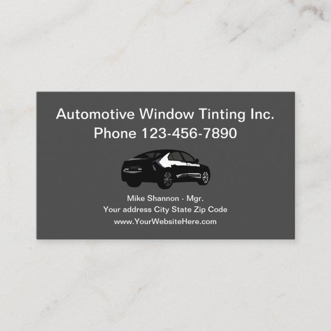 Tarjeta De Visita Reparación Y Tintado De Vidrio Automotor (Anverso)