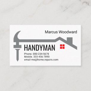 Tarjeta De Visita Reparaciones con Martillo y Clavo para el Hogar
