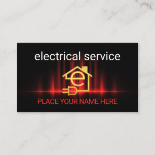 Tarjeta De Visita Reparaciones de electricista de onda eléctrica roj