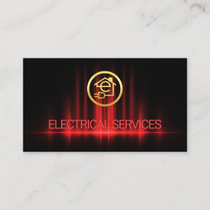 Tarjeta De Visita Reparaciones de electricista de onda eléctrica roj