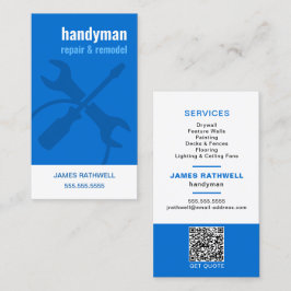 Tarjeta De Visita Reparaciones de Handyman con código QR