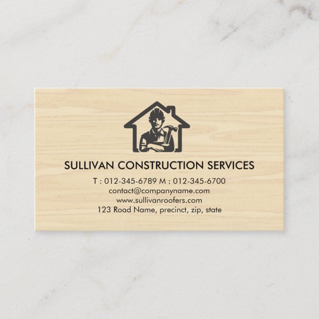 Tarjeta De Visita Reparaciones de la casa de construcción del contra (Anverso)