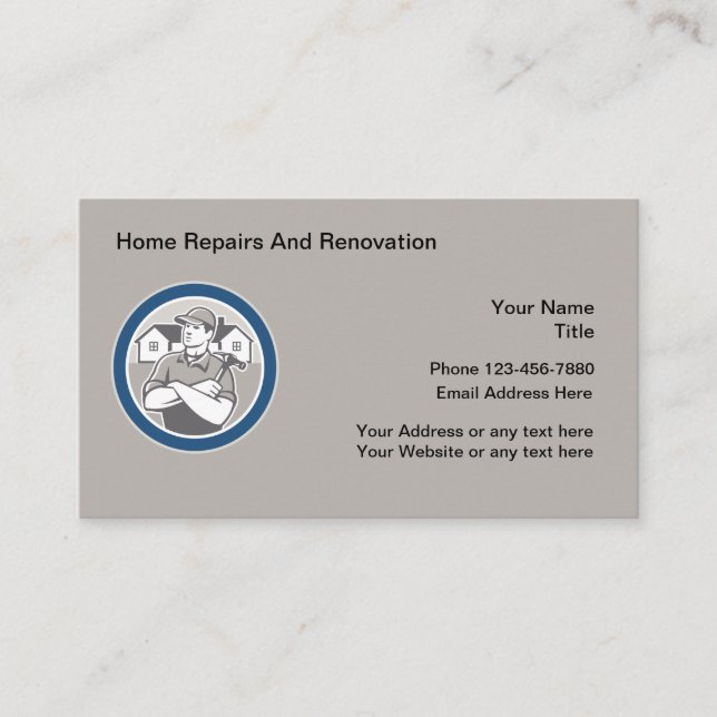 Tarjeta De Visita Reparaciones Y Renovación Domésticas (Anverso)