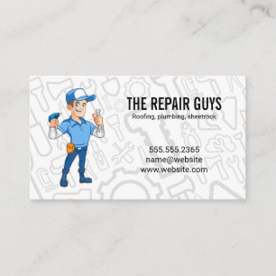 Tarjeta De Visita Reparador con sus Herramientas Renovaciones del