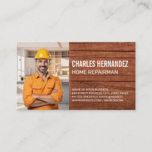 Tarjeta De Visita Reparador de la construcción trabajando en cocina