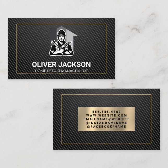 Tarjeta De Visita Reparador de viviendas de construcción | Generador (Anverso / Reverso)