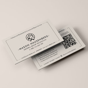 Tarjeta De Visita Reparador Profesional Mano de Obra General Moderna