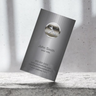 Tarjeta De Visita Repare la fontanería profesional metalizado del