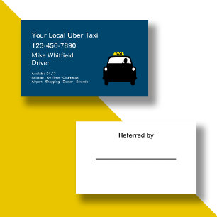Tarjeta De Visita Repartidor de viaje compartido en taxi de Uber