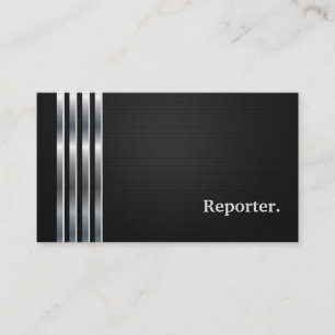 Tarjeta De Visita Reporter Professional Black Silver