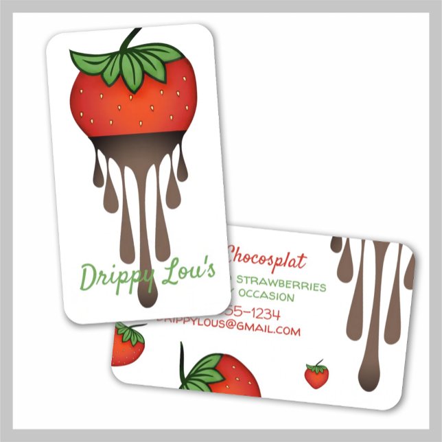 Tarjeta De Visita repostería de fresa cubierta de chocolate (Subido por el creador)