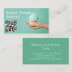Tarjeta De Visita Repostería de magdalenas pastel dulce Mint Verde