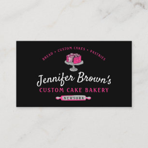 Tarjeta De Visita Repostería mínima de catering de pasteles Chef de