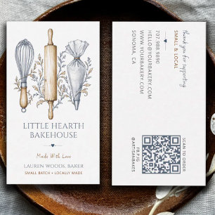 Tarjeta De Visita Repostería Panadería Utensilios de Repostería Chef