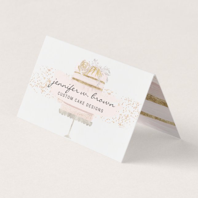 Tarjeta De Visita Repostero de Torta de Boda (Anverso)