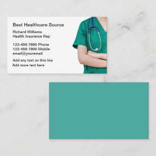 Tarjeta De Visita Representante de Medicare Seguro de Salud