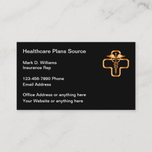 Tarjeta De Visita Representante de planes de salud médicos elegantes