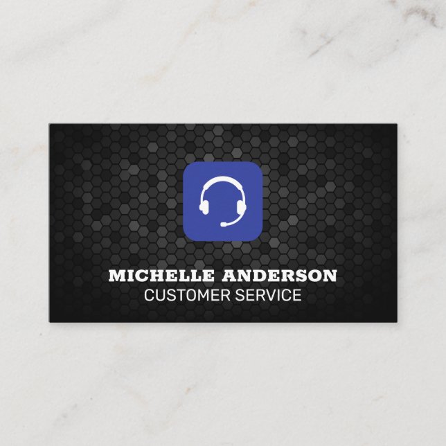 Tarjeta De Visita Representante de Servicio al Cliente Auriculares | (Anverso)