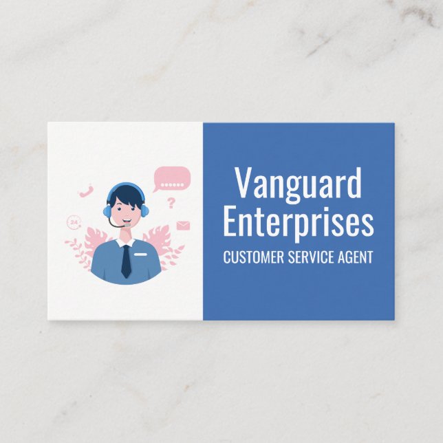 Tarjeta De Visita Representante de servicio al cliente | Centro de l (Anverso)