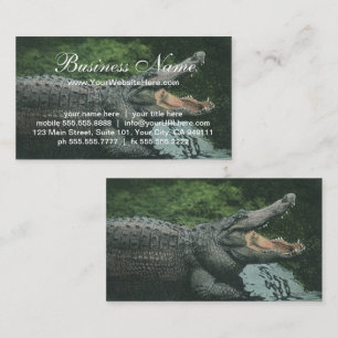 Tarjeta De Visita Reptiles de cocodrilos vintales, vida animal marin