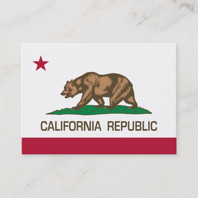 Tarjeta De Visita República de California (bandera del estado) (Anverso)