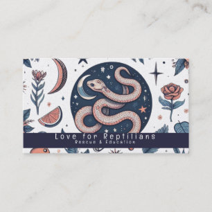 Tarjeta De Visita Rescate de Florales de Serpientes Reptiles Moderno