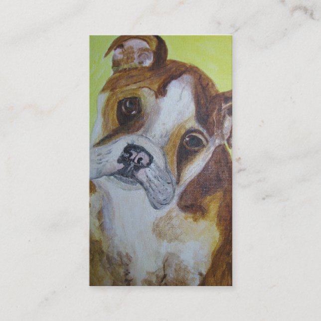 Tarjeta de visita, rescate del bulldog (Anverso)
