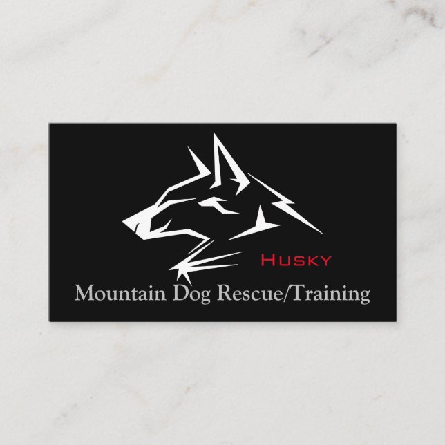 Tarjeta De Visita Rescate/entrenamiento del perro de la montaña (Anverso)