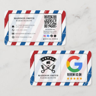 Tarjeta De Visita reseña de Google de estilista de peluquería con