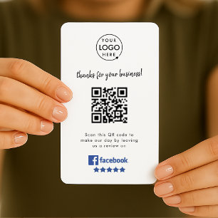 Tarjeta De Visita Reseñas de Facebook   Código QR de vínculo de revi