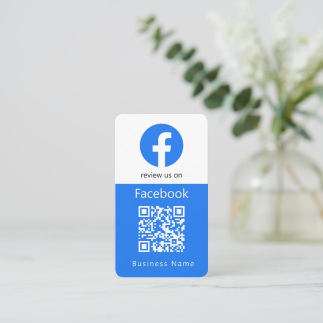 Tarjeta De Visita Reseñas de Facebook | Reseña empresarial Código QR (Anverso de pie)