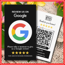 Reseñas de Google | Código QR negro de reseñas de