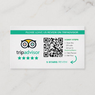 Tarjeta De Visita Reseñas de Tripadvisor   Código QR de negocio Grac