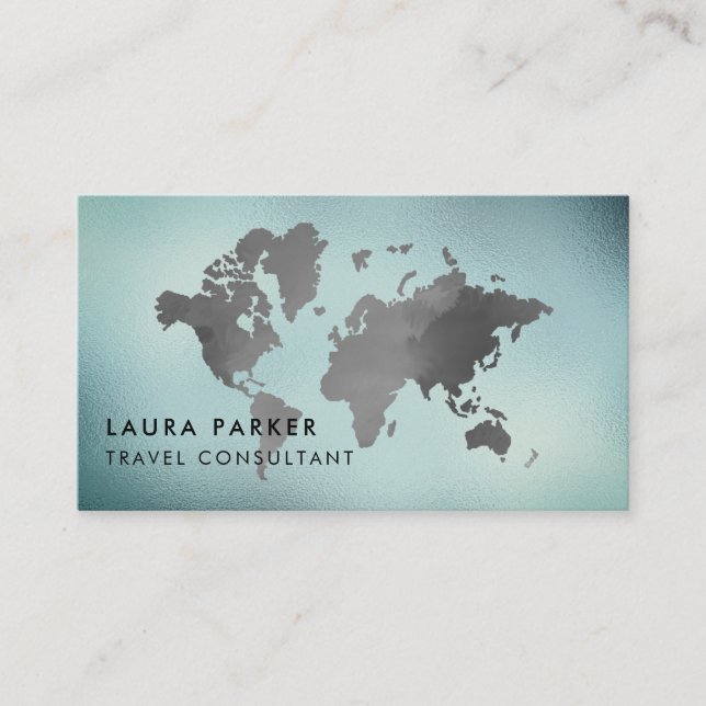 Tarjeta De Visita Reservación blanca negra del turismo del mapa del (Anverso)