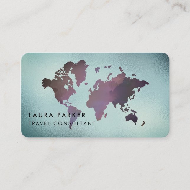 Tarjeta De Visita Reservación blanca negra del turismo del mapa del (Anverso)