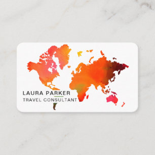 Tarjeta De Visita Reservación del turismo del mapa del mundo de la
