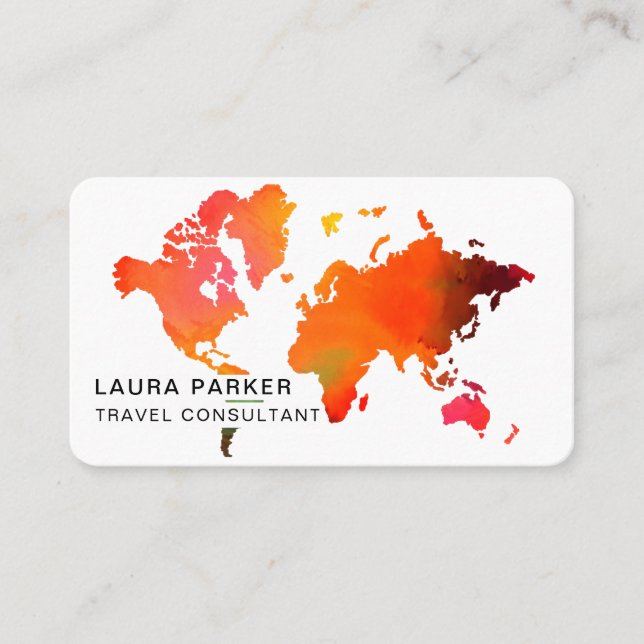 Tarjeta De Visita Reservación del turismo del mapa del mundo de la (Anverso)